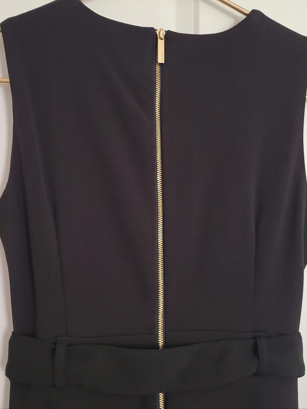 Calvin Klein Black Belted Midi Dress Size 6 - Picture 5 of 12